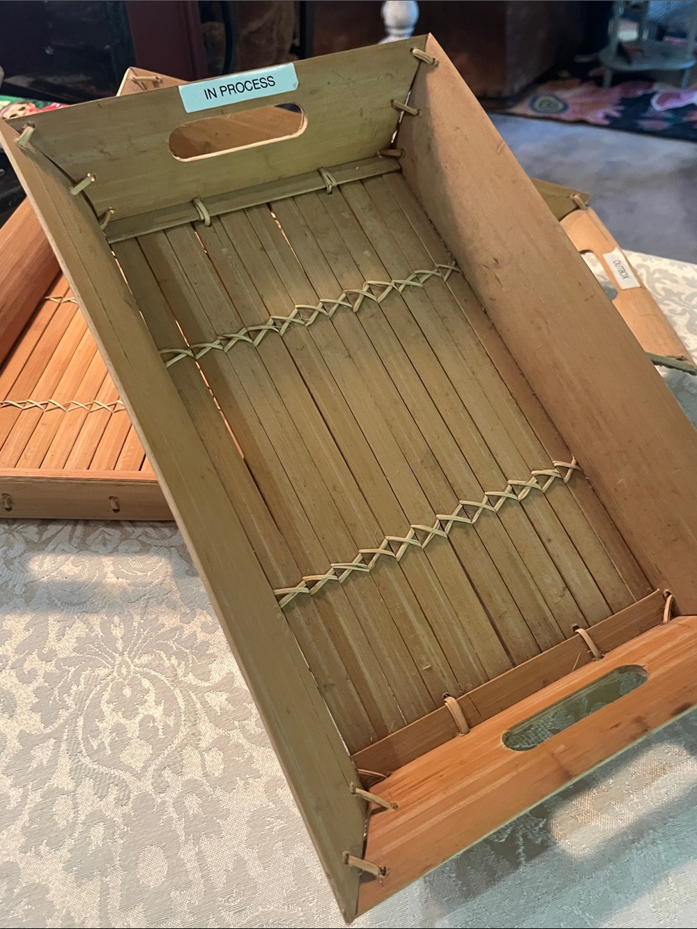 Wood Bamboo Serving Tray - Natural Brown